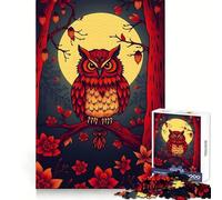 Gufo rosso al chiaro di luna - Puzzle da 1000 pezzi per ragazzi - Gioco di logica per tutta la famiglia - Bordo trasparente - Una calda sorpresa (38x52cm)
