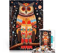 Gufo saggio stile tribale 17 Puzzle 1000 pezzi per adolescenti per il giocattolo di sfida del gioco educativo perché è ideale come regalo per tutta la famiglia 38x26cm