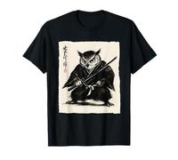 Gufo Samurai Giapponese Guerriero Cultura Anime Giappone Maglietta