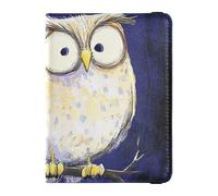 Gufo seduto sul ramo di notte porta passaporto e carta di vaccino combo vaccino custodia protettiva per documenti organizer porta documenti accessori impermeabile, Gufo seduto sul ramo di notte, 1