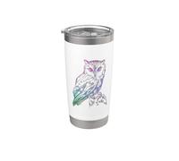 Gufo Silhuette Nightbird acquerello stile Bicchiere termico in acciaio inox doppia parete
