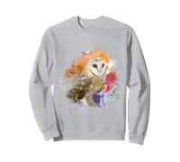Gufo Silhuette Nightbird Acquerello Stile Felpa