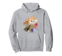Gufo Silhuette Nightbird Acquerello Stile Felpa con Cappuccio