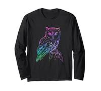 Gufo Silhuette Nightbird Acquerello Stile Maglia a Manica