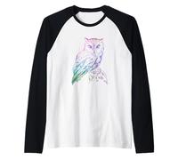 Gufo Silhuette Nightbird Acquerello Stile Maglia con Maniche Raglan