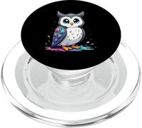 Gufo simpatico con gocce colorate sulle ali PopSockets PopGrip per MagSafe