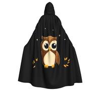 Gufo sotto il cielo stellato Modello Halloween Mantello con cappuccio per adulti da indossare durante Halloween, gioco di ruolo
