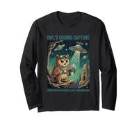Gufo Space Explorer Cosmico UFO rapimento Alieno Maglia a Manica