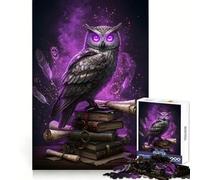 Gufo Steampunk su libri con magia per adulti Puzzle da 1000 pezzi Rompicapo per la mente Divertimento rilassante Assemblaggio immagini Sorpresa calda 38x26cm