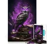 Gufo steampunk su libri con magia Puzzle per adulti da 1000 pezzi Rafforza la memoria Tranquillo Calma Bordo pulito Arte da collezione 50x75cm