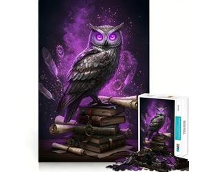 Gufo steampunk sui libri con magia Puzzle da 1000 pezzi per adolescenti Richiamo Miglioramento Calma Mente Disegno Chiaro Collezione 38x52cm