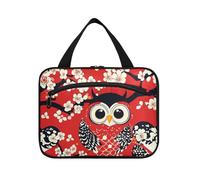 Gufo Stile Giapponese Cuore San Valentino Hanging Toiletry Bag per gli Uomini Viaggiare con gancio, Designer Carino Makeup Bag per auto per la mamma Bagno Bolsa de maquillaje para Mujer L