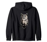 Gufo sul Ramo Notte Notturna Felpa con Cappuccio