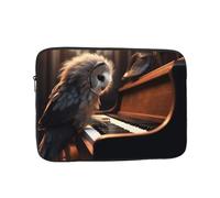 Gufo Suona Pianoforte Custodia per computer portatile per donne e uomini, 10 pollici impermeabile borsa per computer portatile leggera borsa per notebook