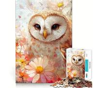Gufo tra i fiori II Puzzle difficile per adulti 1000 pezzi Gioco di logica solido Semplice Divertente Taglio di precisione Regalo di Natale (38x52cm)