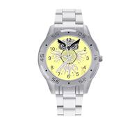 Gufo tribale acchiappasogni orologi da uomo in acciaio inox cinturino analogico al quarzo orologio da polso business, Stile:, regular, Bracciale