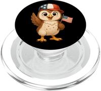 Gufo Uccello Bandiera USA 4 luglio Giorno dell'Indipendenza Ragazzi Ragazze Bambini PopSockets PopGrip per MagSafe