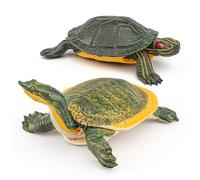 GUFOPONAS Grandi Tartarughe Giocattolo per Bambini 2 Pezzi Realistiche in Plastica con Orecchie Rosse