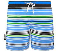 GUGGEN Mountain Costume da bagno da uomo, ad asciugatura rapida, 596, con coulisse, da spiaggia, da uomo, con motivo a righe blu e giallo, Blu a righe, XXXXL