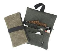 GUGGIARI® Morbido Porta Tabacco Cartine e Filtri realizzato in Pelle PU e in Tessuto per Donna e Uomo - munito di Zip, apertura a strappo e Chiusura ad Elastico-Green