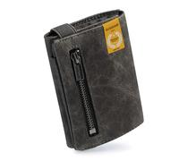 GUGGIARI® Portafoglio Uomo in Pelle di Qualità - Morbido Slim con Porta Carte di Credito, Portamonete e Contanti - Compatto con Protezione RFID (Charcoal)