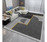 GUGJHFVH Pelo Corto Tappeto Camera da Letto Soggiorno Bagno antiscivolo Tappeto Moderno Geometrico Grigio, 120 x 160 cm