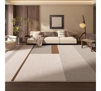 GUGJHFVH Pelo Corto Tappeto Camera da Letto Soggiorno Bagno antiscivolo Tappeto Moderno Geometrico Marrone, 120 x 160 cm