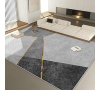 GUGJHFVH Soggiorno Morbido Tappeto, Tappeto a Pelo Corto Camera da Letto Sala da Pranzo antiscivolo Lavabile Tappeto Decor Moderno Patchwork Geometrico Grigio, 200 x 290 cm