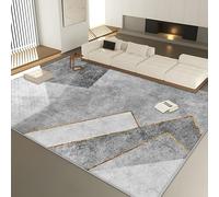 GUGJHFVH Soggiorno Morbido Tappeto, Tappeto a Pelo Corto Camera da Letto Sala da Pranzo antiscivolo Lavabile Tappeto Decor Moderno Patchwork Geometrico Grigio, 200 x 290 cm