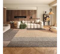 GUGJHFVH Soggiorno Morbido Tappeto, Tappeto a Pelo Corto Camera da Letto Sala da Pranzo antiscivolo Lavabile Tappeto Decor Moderno Geometrico Marrone, 200 x 290 cm