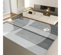 GUGJHFVH Soggiorno Morbido Tappeto, Tappeto a Pelo Corto Camera da Letto Sala da Pranzo antiscivolo Lavabile Tappeto Decor Moderno Patchwork Geometrico Grigio, 200 x 290 cm