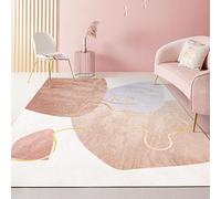 GUGJHFVH Soggiorno Morbido Tappeto, Tappeto a Pelo Corto Camera da Letto Sala da Pranzo antiscivolo Lavabile Tappeto Decor Moderno Patchwork Geometrico Rosa, 200 x 290 cm