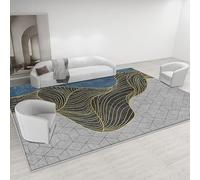 GUGJHFVH Soggiorno Morbido Tappeto, Tappeto a Pelo Corto Camera da Letto Sala da Pranzo antiscivolo Lavabile Tappeto Decor Moderno Geometrico Grigio, 200 x 290 cm
