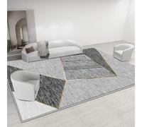 GUGJHFVH Soggiorno Morbido Tappeto, Tappeto a Pelo Corto Camera da Letto Sala da Pranzo antiscivolo Lavabile Tappeto Decor Moderno Geometrico Grigio, 200 x 290 cm