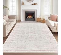 GUGJHFVH Soggiorno Morbido Tappeto, Tappeto a Pelo Corto Camera da Letto Sala da Pranzo antiscivolo Lavabile Tappeto Decor Rosa Etnico Moderno, 200 x 290 cm