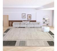GUGJHFVH Soggiorno Morbido Tappeto, Tappeto a Pelo Corto Camera da Letto Sala da Pranzo antiscivolo Lavabile Tappeto Decor Stile Inchiostro Astratto Grigio, 200 x 290 cm