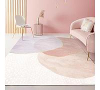 GUGJHFVH Soggiorno Morbido Tappeto, Tappeto a Pelo Corto Camera da Letto Sala da Pranzo antiscivolo Lavabile Tappeto Decor Moderno Patchwork Geometrico Rosa, 200 x 290 cm