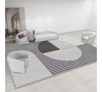 GUGJHFVH Soggiorno Morbido Tappeto, Tappeto a Pelo Corto Camera da Letto Sala da Pranzo antiscivolo Lavabile Tappeto Decor Moderno Geometrico Grigio, 200 x 290 cm