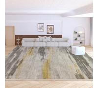GUGJHFVH Soggiorno Morbido Tappeto, Tappeto a Pelo Corto Camera da Letto Sala da Pranzo antiscivolo Lavabile Tappeto Decor Stile Inchiostro Astratto Grigio, 200 x 290 cm