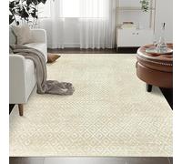 GUGJHFVH Tappeti Lavabili in Lavatrice Il Soggiorno Camera da Letto Pelo Corto, Tappeti Grande Sala da Pranzo, Ufficio, Corridoio Moderno Rombo Astratto Giallo, 140 x 200 cm