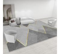 GUGJHFVH Tappeti Lavabili In Lavatrice Il Soggiorno Camera da Letto Pelo Corto, Tappeti Grande Sala da Pranzo, Ufficio, Corridoio Moderno Geometrico Grigio, 140 x 200 cm