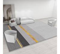 GUGJHFVH Tappeto Corridoio Passatoia da antiscivolo, Lavabile, per Salotto, Tappeto Decorativo Moderno Geometrico Grigio, 60 x 120 cm