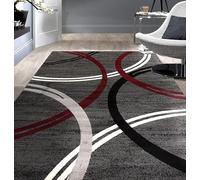 GUGJHFVH Tappeto Cucina Lungo, Lavabile Tappeto per Corridoio Passatoia Scala D'Ingresso Linee Geometriche Moderne Grigie, 80 x 150 cm