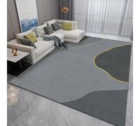 GUGJHFVH Tappeto da Salotto antiscivolo E Lavabile, da Letto Sala da Pranzo Camera Corridoio Tappeto Decorativo Moderno Geometrico Grigio, 150 x 210 cm