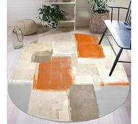 GUGJHFVH Tappeto Ovale Tappeto Grandi Morbido Antiscivolo Pelo Cortoper Soggiorno Camera Da Letto Bagno Cucina Tappeto ovale splicing acquerello arancione e grigio, 200 x 300 cm