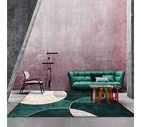 GUGJHFVH Tappeto Salotto Cameretta Corridoio Lavabile Pelo Corto Grande ampio Ta antiscivolo Modello Moderno In Marmo Rotondo Verde Geometrico, 180 x 230 cm