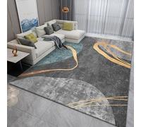 GUGJHFVH Tappeto Salotto Cameretta Corridoio Lavabile Pelo Corto Grande ampio Ta antiscivolo Moderno Geometrico Grigio, 180 x 230 cm