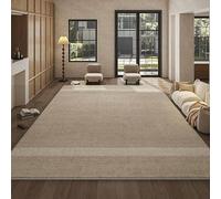 GUGJHFVH Tappeto Salotto Cameretta Corridoio Lavabile Pelo Corto Grande ampio Ta antiscivolo Tappeto Moderno Geometrico Imitazione Imitazione Cashmere Marrone Grigio, 180 x 230 cm