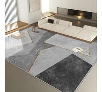 GUGJHFVH Tappeto Salotto Corridoio Cameretta Lavabile Con Fondo antiscivolo Tappeto a Pelo Corto Moderno Patchwork Geometrico Grigio, 120 x 170 cm