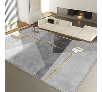 GUGJHFVH Tappeto Salotto Corridoio Cameretta Lavabile Con Fondo antiscivolo Tappeto a Pelo Corto Moderno Patchwork Geometrico Grigio, 120 x 170 cm